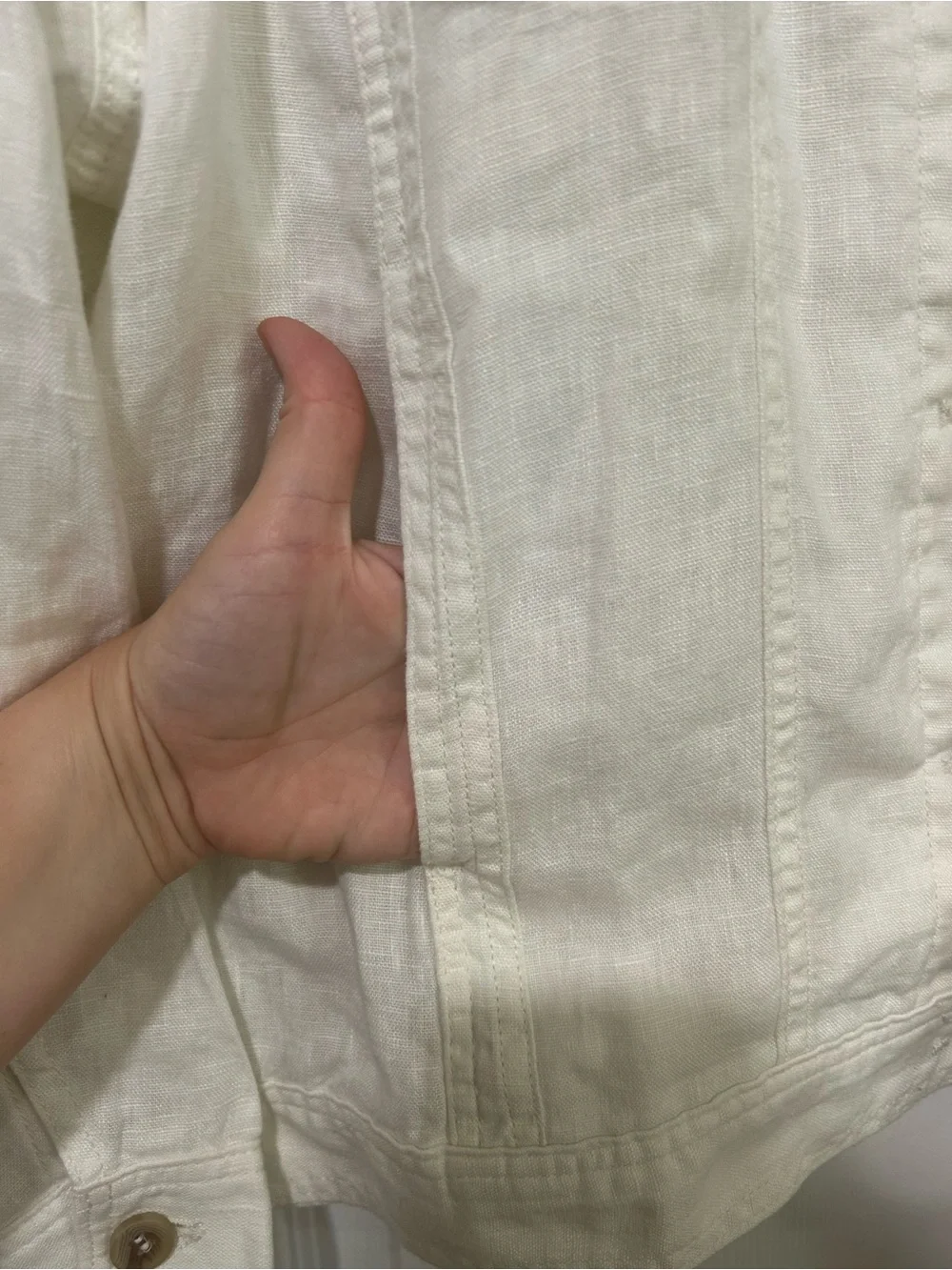 100% Linen 2X PLUS Jacket Coastal Quiet Luxury Coldwater Creek White